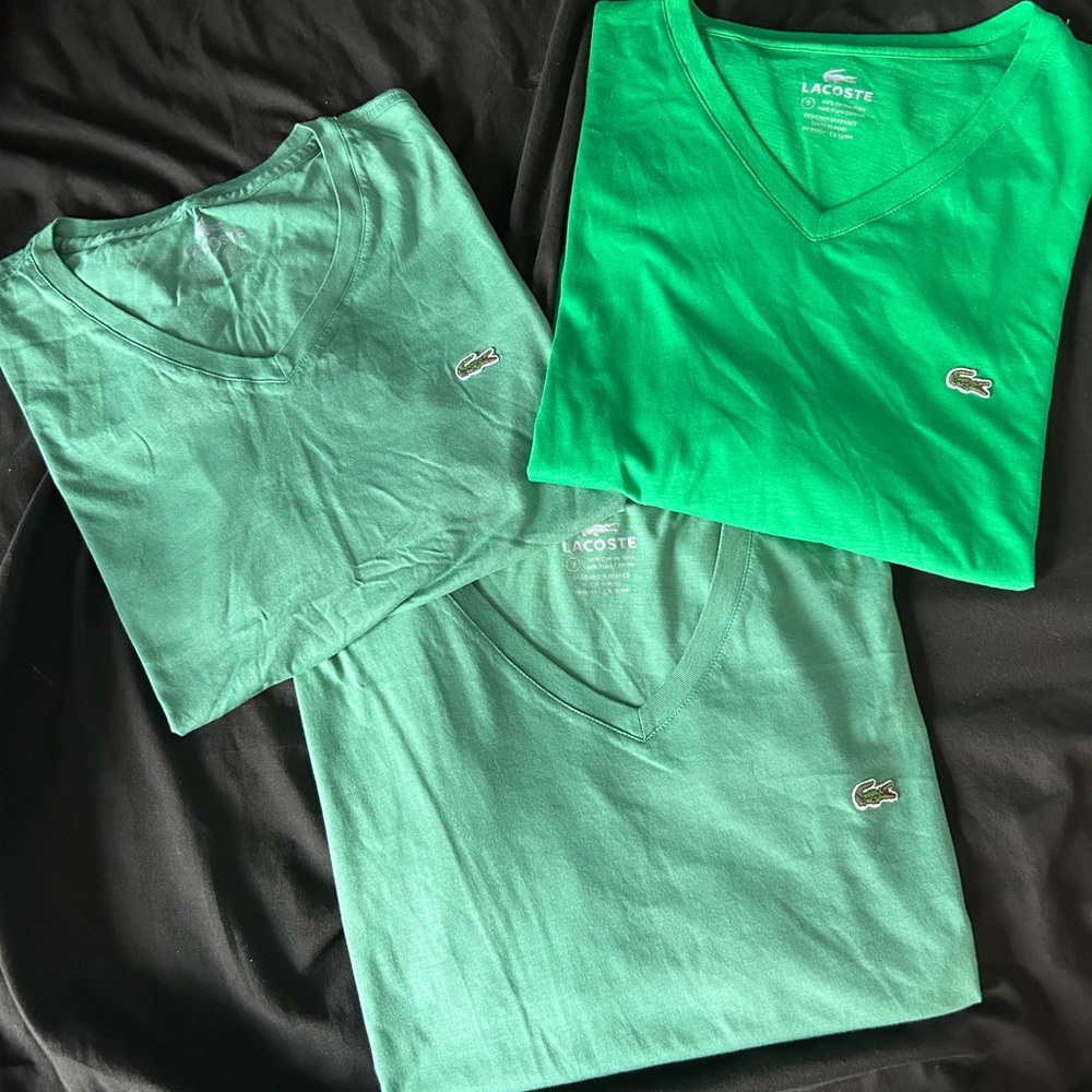 Lacoste Men's Short Sleeve Tees - Green Trio